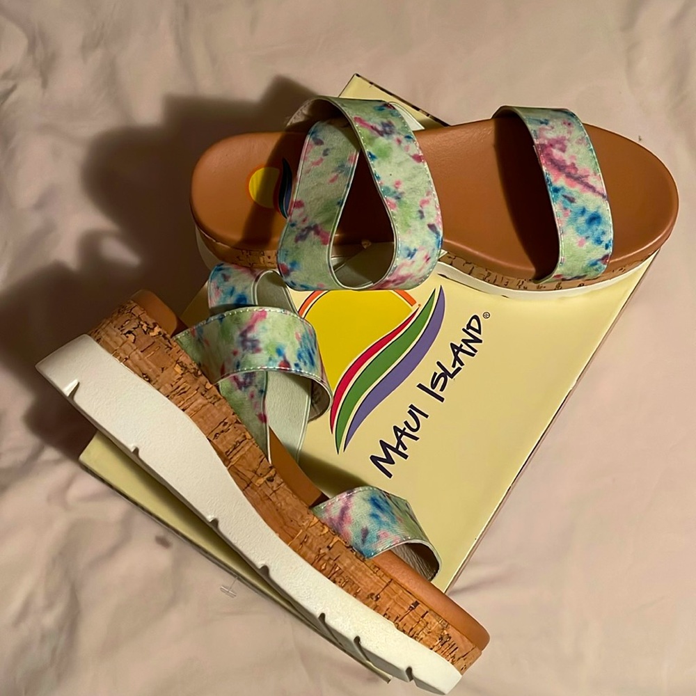 Tie Dye Platform Sandals Size 7